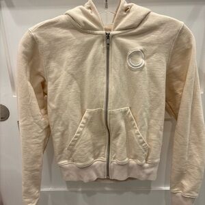 ForDays 99% Organic Cotton Kid’s Unisex Zip Up Off White Hoodie Size Small